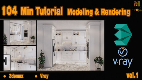 104 Min Tutorial Modeling & Rendering NEOClassic Kitchen