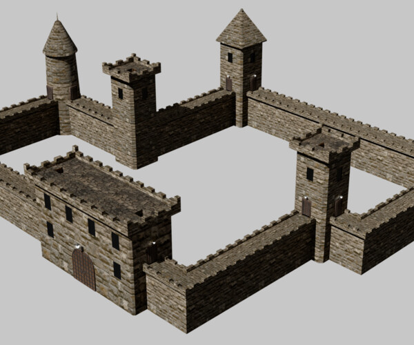 ArtStation - Modular castle Low polly 3D Model Game ready | Game Assets