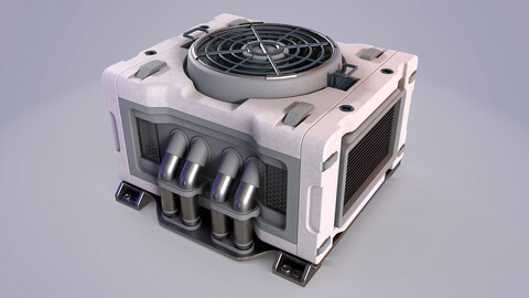 Sci-Fi air conditioner Low-poly 3D model