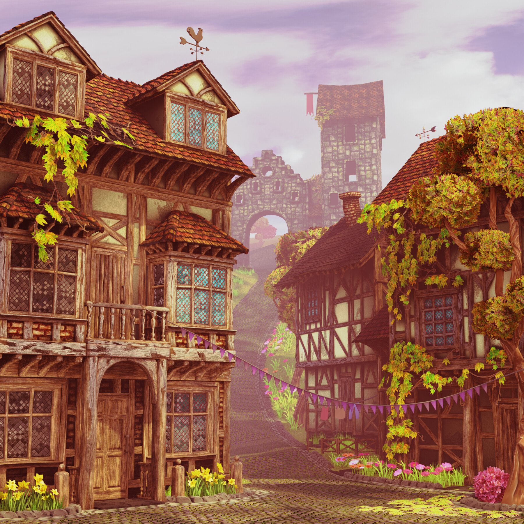 ArtStation - Fantasy Town | Game Assets
