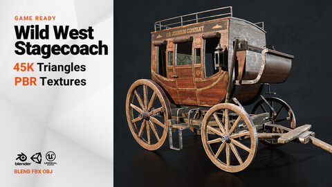 Stagecoach 3d Model Game Ready