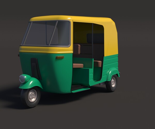 ArtStation - AutoRickshaw | Textured 3 wheel auto 3d Model |Download ...