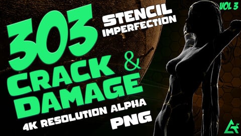 303 Alpha Cracks And Damage Stencil Imperfections (MEGA Pack) - Vol 3
