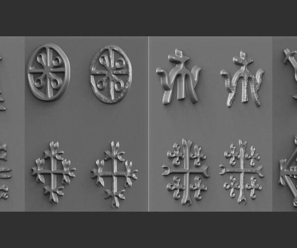 ArtStation - 600+ Runes Height Map (Plane & Damage) for Zbrush | Brushes