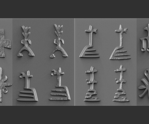 ArtStation - 600+ Runes Height Map (Plane & Damage) for Zbrush | Brushes