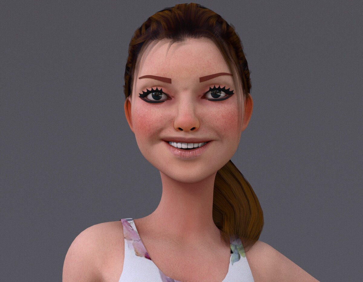 ArtStation - Kristen Cartoon Girl(Rig) V1 | Game Assets