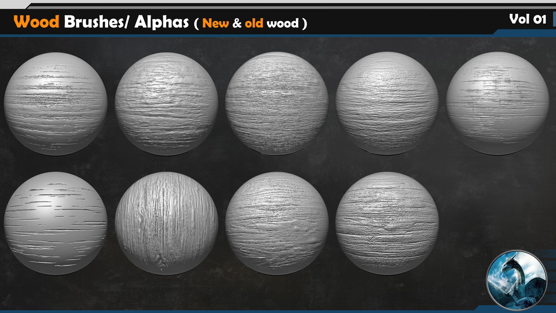 ArtStation - Wood VDM Brushes/ Alphas ( New & old wood ) Vol 01 | Brushes