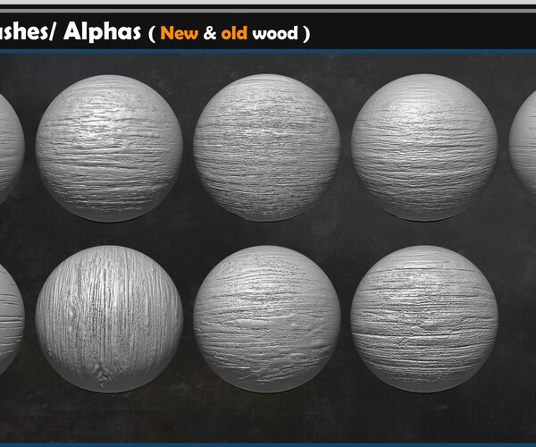 ArtStation - Wood VDM Brushes/ Alphas ( New & old wood ) Vol 01 | Brushes