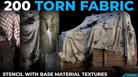 200 Torn Fabric (Stencils with Base Material/4k/.Png)