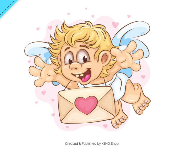 ArtStation - Cartoon Cupid with Letter. Clipart | Artworks