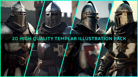 20 High Quality Templar Illustration Pack