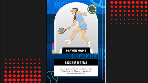 Tennis Trading card Photoshop template V2