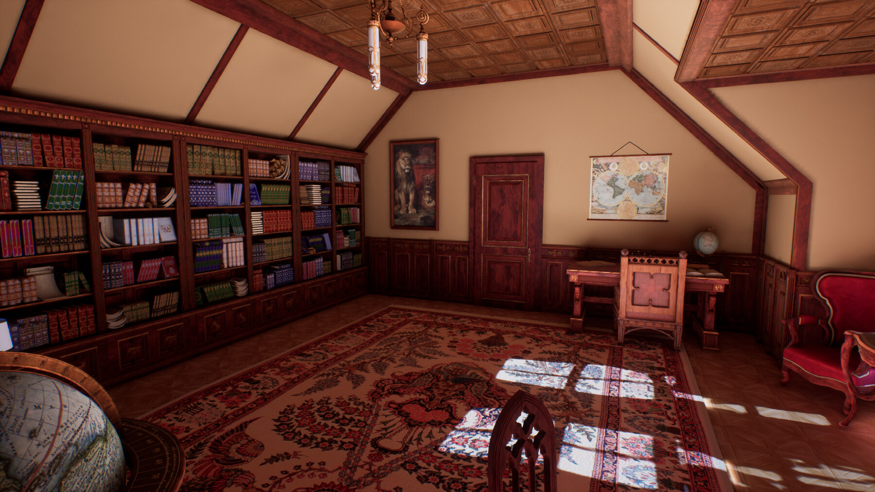 ArtStation - Victorian study room / library interior | Game Assets