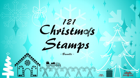 | BUNDLE |121 Christmas / Holiday Themed Stamp Brushes for Photoshop