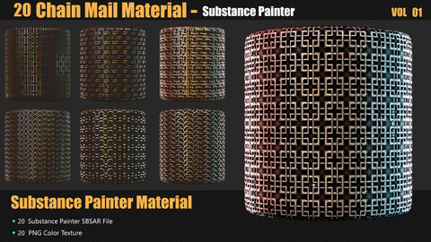 20 Chain Mail Materials In Substance Painter