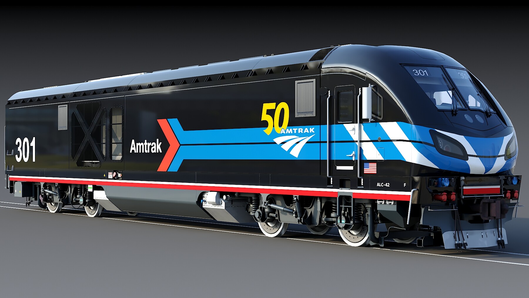 ArtStation - ALC-42 AMTRAK with Interior | Game Assets