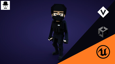 SWAT Character - 3D Voxel Low Poly Model