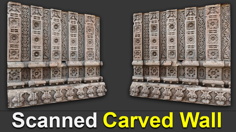 Scanned Carved Wall Low Poly