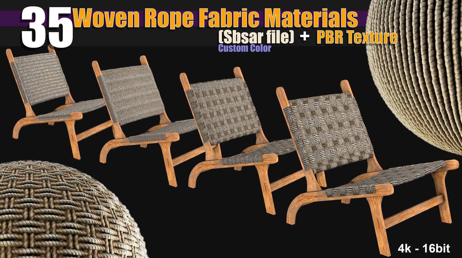 ArtStation - 35 Woven Rope Fabric Materials