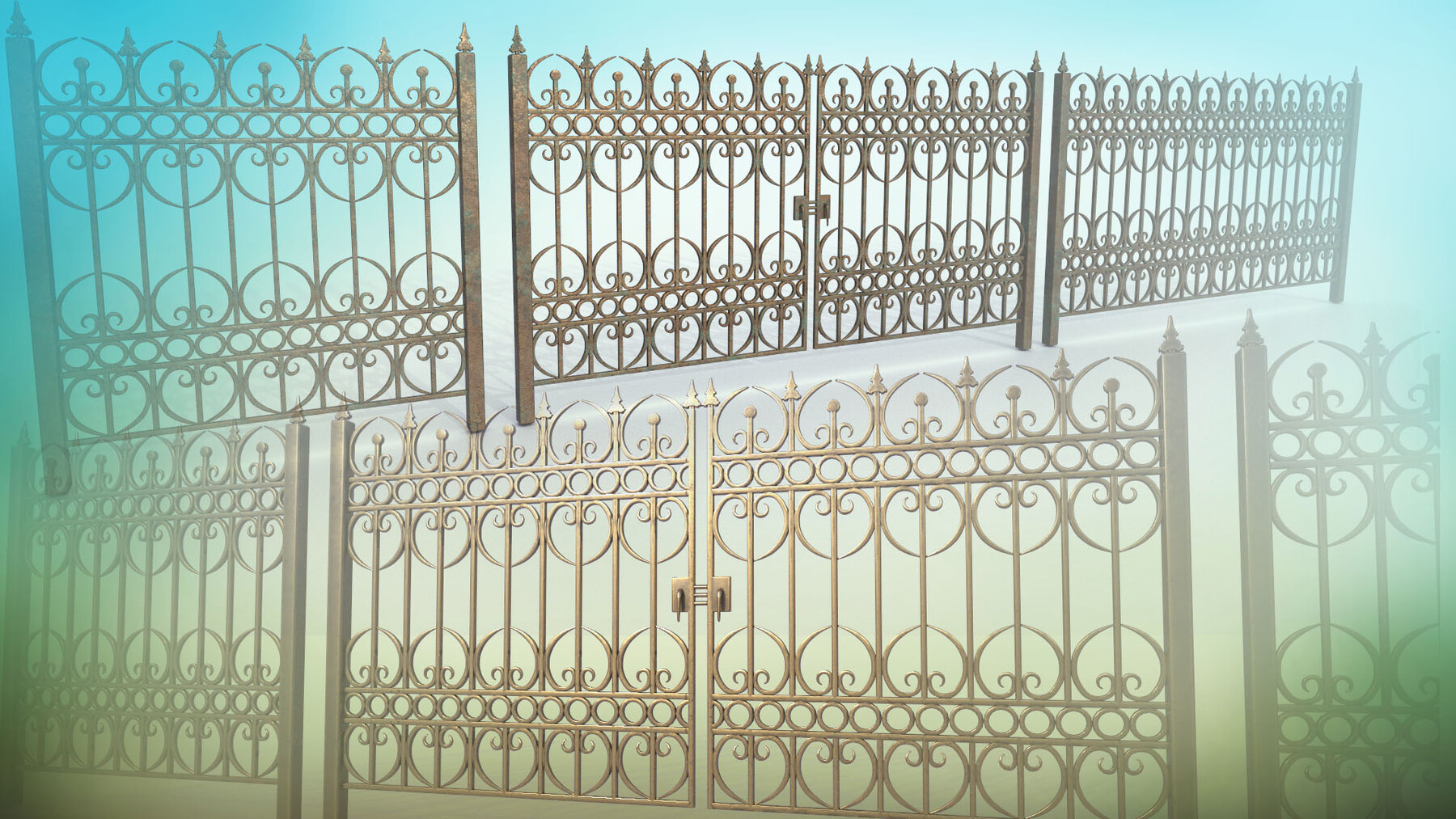 ArtStation - Gate and fence Metal Art JPEG PNG 2 texture packs Low-poly ...