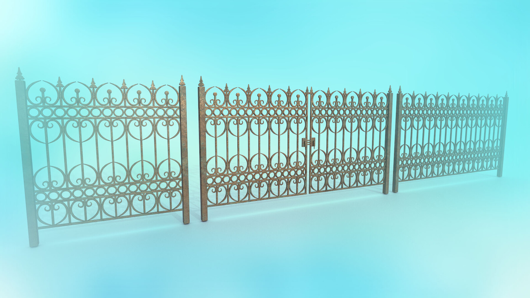 ArtStation - Gate and fence Metal Art JPEG PNG 2 texture packs Low-poly ...