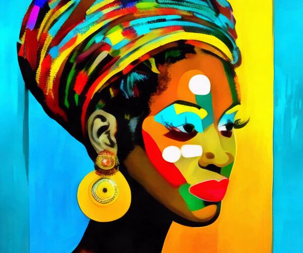 ArtStation - Lady in traditional African headgear | Artworks