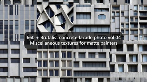 660 + Brutalist concrete facade photo vol 04