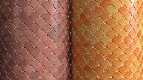 Materials 19- Fish scale tiles PBR Texture