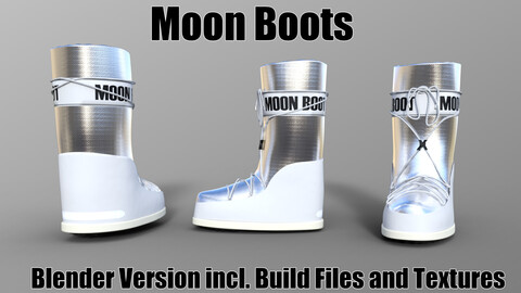 Moon Boots (Blender+OBJ) for Genesis 8 / 8.1 (Build File included)