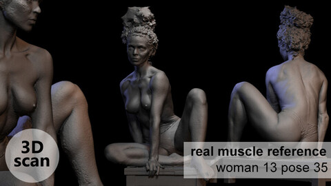 3D scan real muscleanatomy Woman13 pose 35