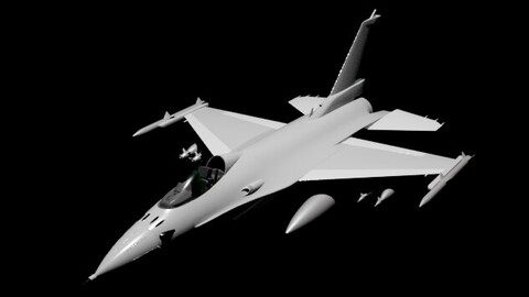 3D model fighter jet-plane