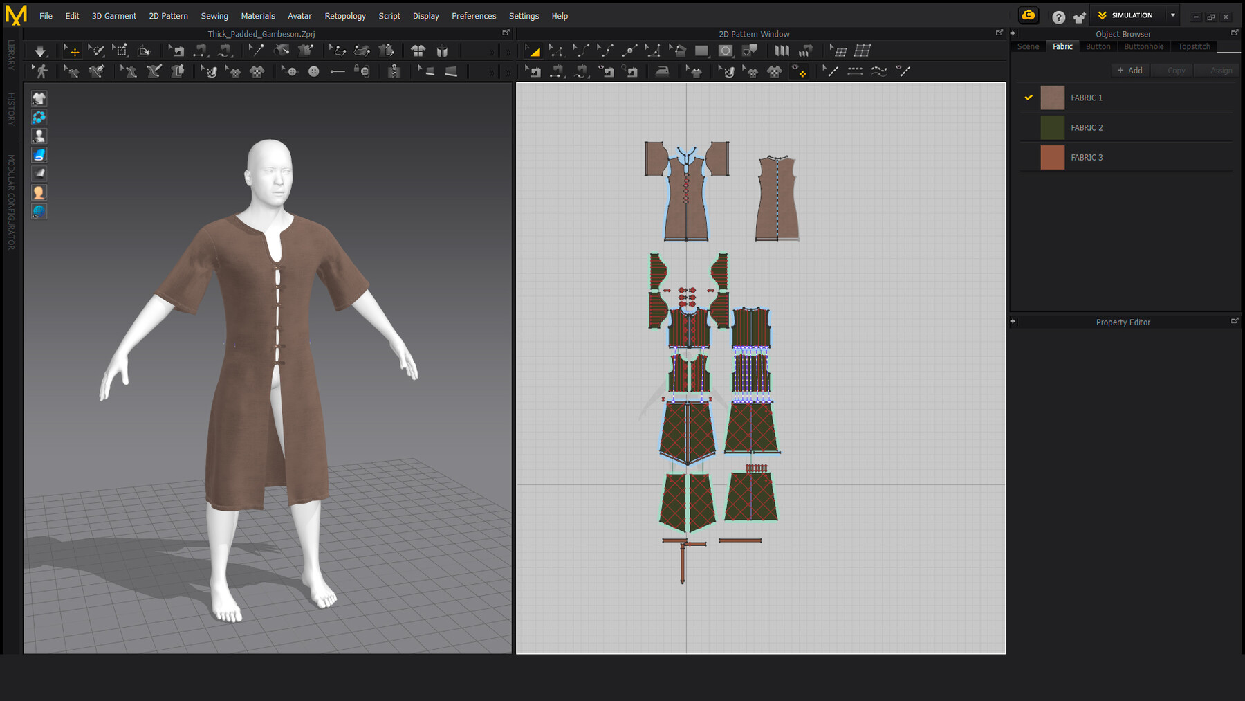 Thick Padded Medieval Gambeson. Marvelous designer and Clo3D. Zprj/OBJ