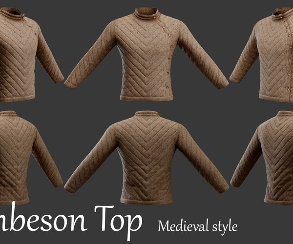 ArtStation - Thick Padded Medieval Gambeson. Marvelous designer