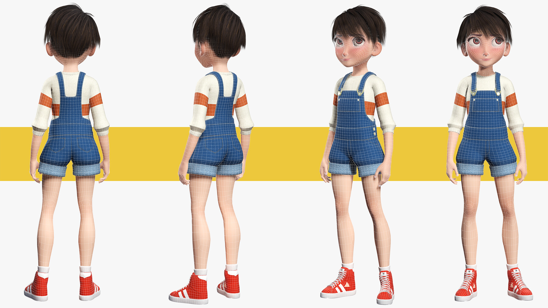 ArtStation - Young Teen Girl Rigged Character HQ Low-poly 3D model ...