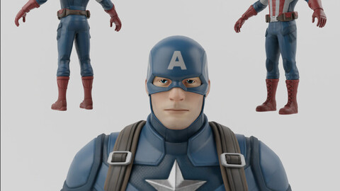 Captain America Lowpoly Rigged