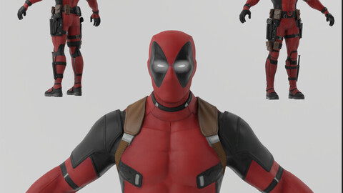 Deadpool Lowpoly Rigged