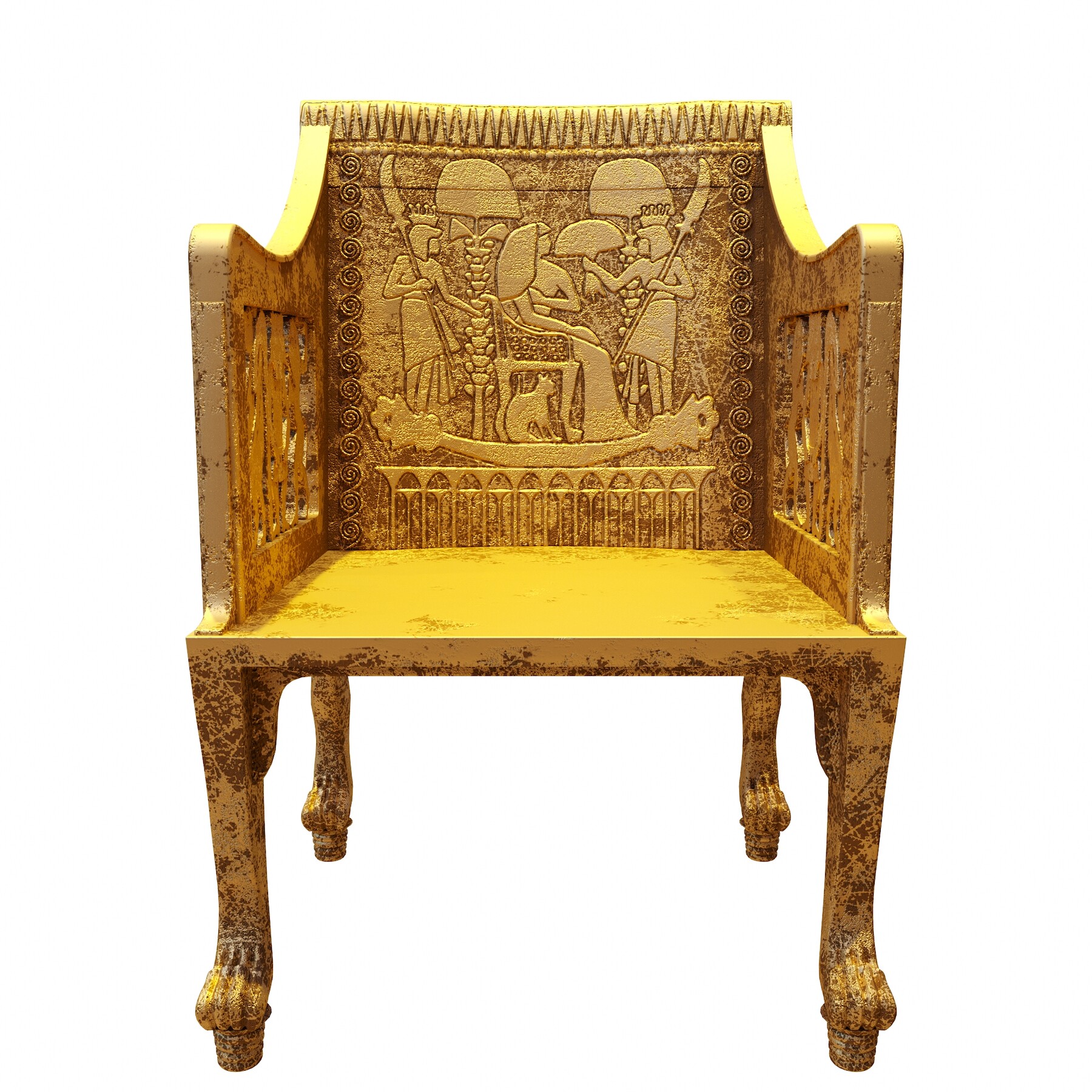 ArtStation Egyptian Furniture Yuya and Thuya Tomb Chair B Game Assets