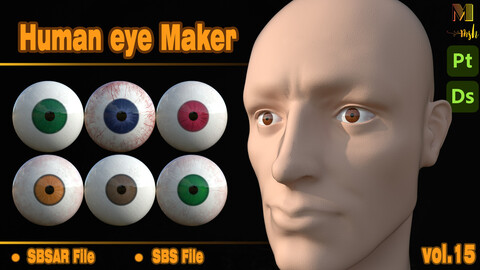 Human eye maker Material - VOL15 ( Sbsar file + SBS file)