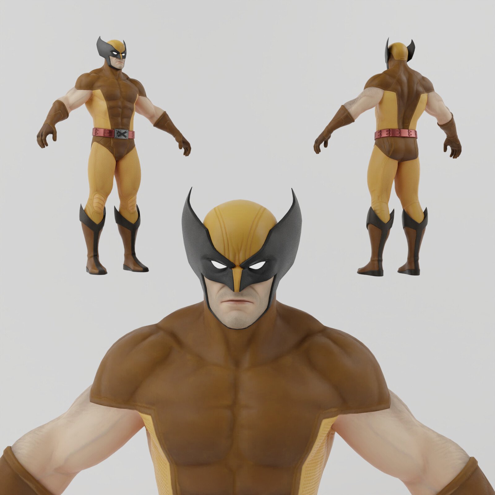 Artstation - Wolverine Classic Lowpoly Rigged 