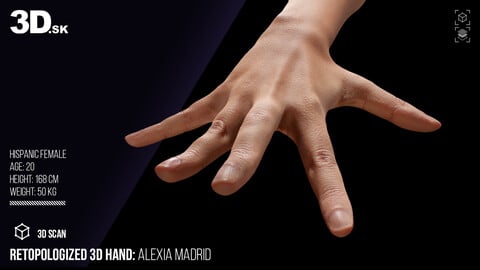 Retopologized 3D Hand | Alexia Madrid