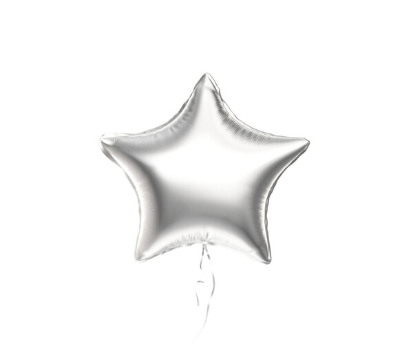 Artstation - Silver Helium Balloons Set – 4 Foil Gift Balloon Shapes 