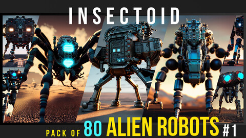 Alien insectoid robots race  (pack #1: 80 characters)