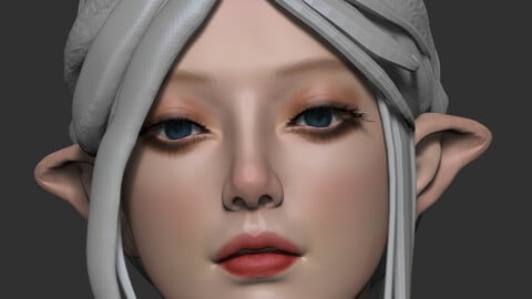 3D Female elf Sketch 1