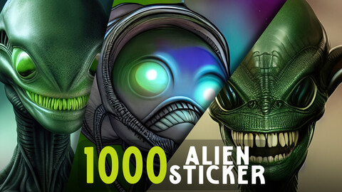 1000 Alien Sticker