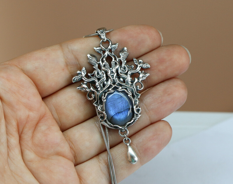 ArtStation Fantasy pendant necklace 3d model, jewelry design for