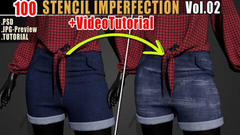100 Stencil Imperfection Vol 02 + Video Tutorial