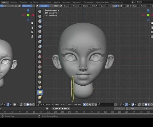 ArtStation - 2D Drawing to 3D Character Modeling | Blender process for ...