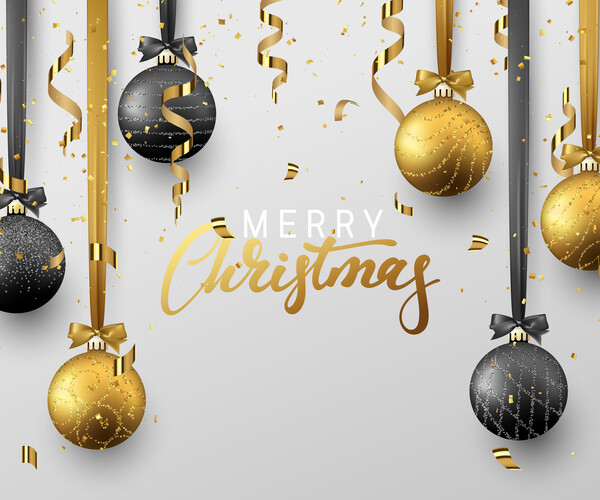 ArtStation - Merry Christmas and Happy New Year. Festive composition with realistic decorative