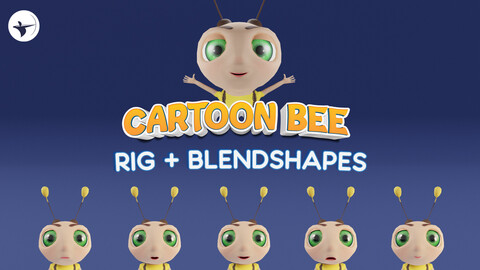 Bee Cute Character Stylized Cartoon Lowpoly