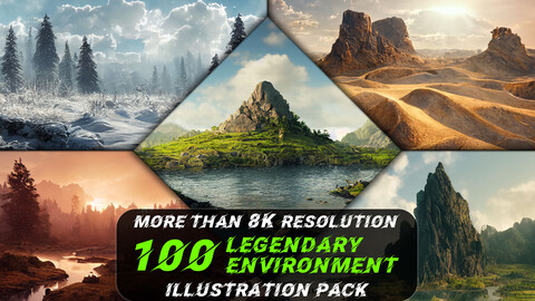 100 Legendary Environment Illustration Pack - Vol 1 (More Than 8K)